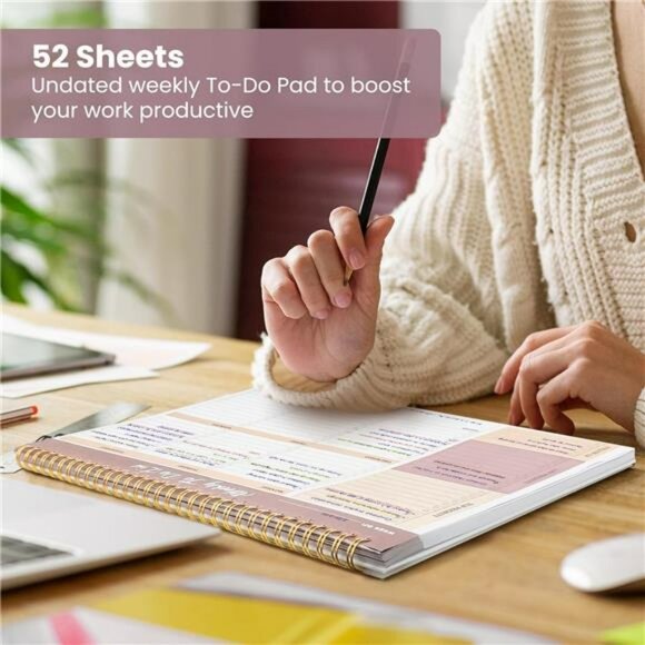 Weekly to do list notepad undated planner pad 52 sheets desk organizer office ho - Picture 5 of 8